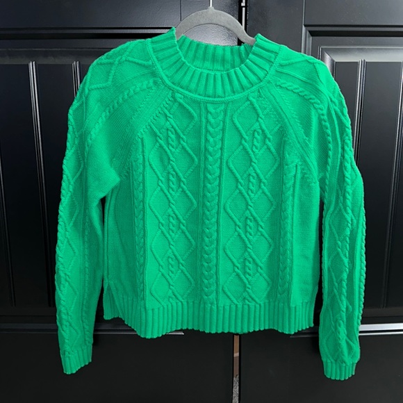 GAP Sweaters Gap Kelly Green Cable Knit Sweater Medium Poshmark